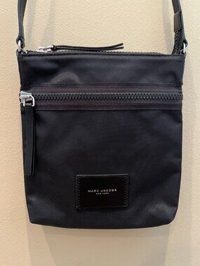 Marc Jacobs Nylon Crossbody Bag Black Tonal Hardware Women Biker